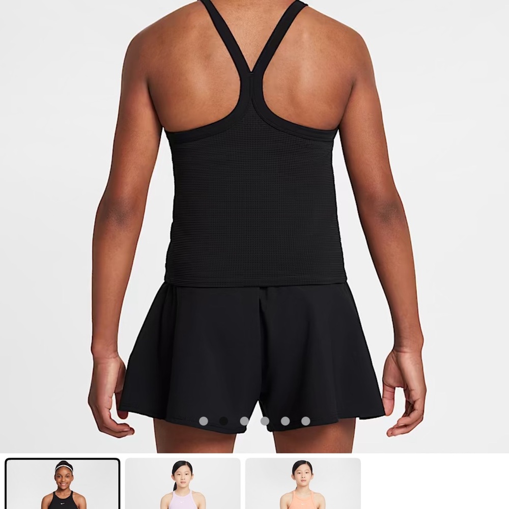 TWO Girl’s Size Large 10/12 Nike Black and Teal Ribbed Tank Tops - Picture 9 of 10